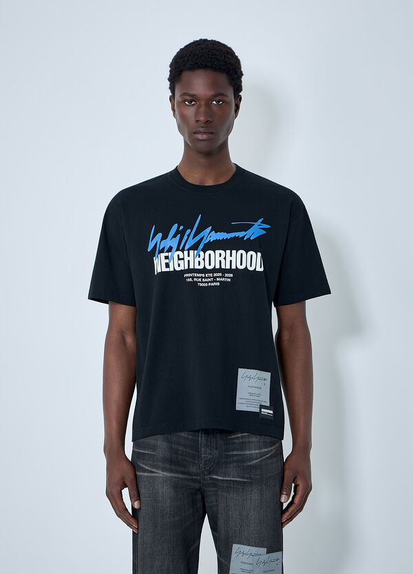 Yohji Yamamoto x Neighborhood 면 티셔츠 검정 yoy0164008